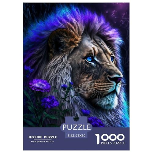 1000-teiliges Puzzle mit Tiermotiv, Löwe, für Erwachsene und Teenager, für Familienspaß und Spieleabend, 1000 Teile (75 x 50 cm) von BaoFFF