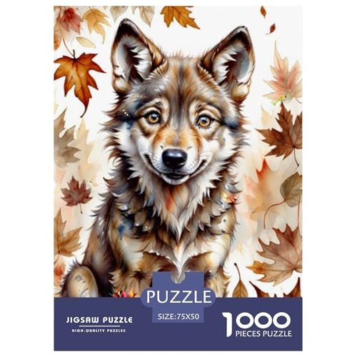 1000-teiliges Puzzle mit Tiermotiv, Wolf, Holzpuzzle für Erwachsene und Teenager, Denksport-Puzzle für Erwachsene, 1000 Teile (75 x 50 cm) von BaoFFF