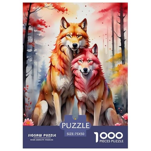 1000-teiliges Puzzle mit Tiermotiv, Wolf, für Erwachsene, Teenager, Puzzle, Puzzles für Erwachsene, Puzzles für Erwachsene, 1000 Teile (75 x 50 cm) von BaoFFF