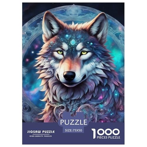 1000-teiliges Puzzle mit Tiermotiven und Wolf für Erwachsene und Teenager. Nachhaltiges Puzzle für Erwachsene | Spiele 1000 Teile (75 x 50 cm) von BaoFFF