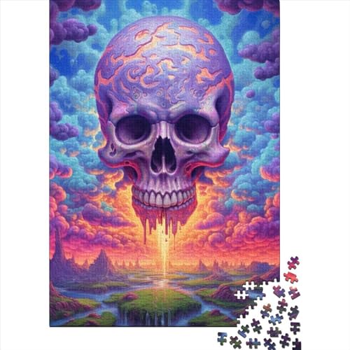 1000-teiliges Puzzle mit Totenkopfwolken für Erwachsene, Holzpuzzle, Puzzles für Erwachsene, Puzzles für Erwachsene, Geburtstagsgeschenk, 1000 Stück (75 x 50 cm) von BaoFFF