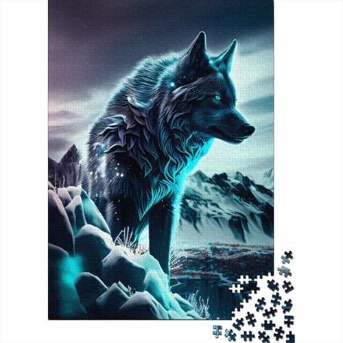 1000-teiliges wunderschönes Wolf-Puzzle für Erwachsene, Puzzle, Puzzle für Erwachsene, einzigartige Heimdekoration und Geschenke, 1000 Teile (75 x 50 cm) von BaoFFF