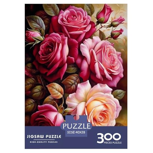 300-teiliges Kunst-Blumen-Puzzle für Erwachsene und Teenager. Puzzles für Erwachsene und Teenager. Lernspiel, Herausforderungsspielzeug, 300 Teile (40 x 28 cm) von BaoFFF