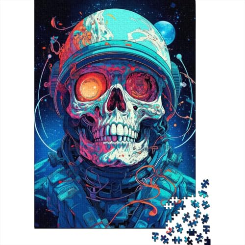 300-teiliges Puzzle, quadratisches Astro-Totenkopf-Puzzle für Erwachsene und Holzbrett-Puzzle, Puzzle für Sommerliebhaber, 300 Teile (40 x 28 cm), Kategorie 22: Puzzle von BaoFFF