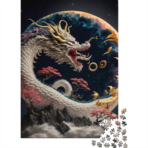 300-teiliges Puzzle „Brave Dragon“, quadratisches Puzzle für Erwachsene, Holzpuzzle, Lernspielzeug, 300 Teile (40 x 28 cm) von BaoFFF