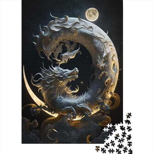 300-teiliges Puzzle „Brave Dragon“ - Puzzles für Erwachsene - Holzpuzzles - Lernspiel für Erwachsene 300 Teile (40 x 28 cm) von BaoFFF