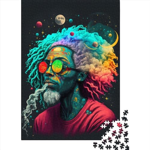 300-teiliges Puzzle „Cosmic Rastafarian2“, Puzzles für Erwachsene, Holzpuzzles, Lernspiel für Erwachsene, 300 Stück (40 x 28 cm) von BaoFFF