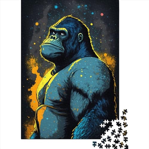 300-teiliges Puzzle „Gorilla Visionary“, rechteckiges Puzzle aus Holzbrettern, schwierig und herausfordernd, 300 Teile (40 x 28 cm) von BaoFFF