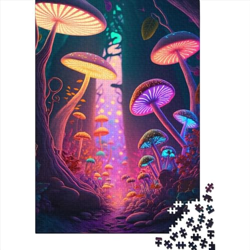 300-teiliges Puzzle „Mad Mushrooms“, kreatives quadratisches Puzzle für Erwachsene und Holzpuzzle, Spielzeug, Denkspiel, 300 Teile (40 x 28 cm) von BaoFFF