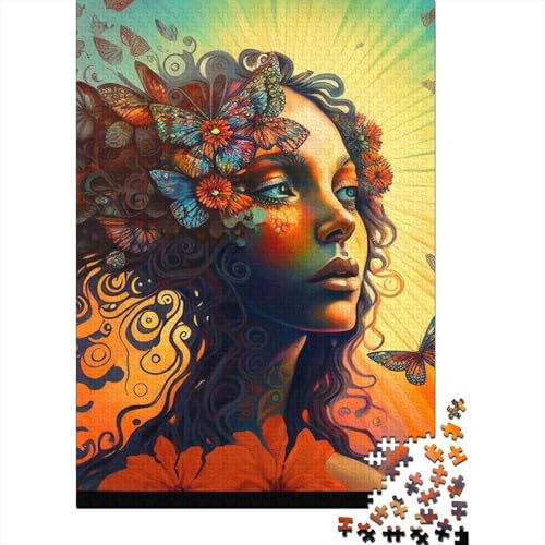 300-teiliges Puzzle „Rose Beautiful Girl“, quadratische Puzzles für Erwachsene, Holzpuzzles, Familienunterhaltungsspielzeug, 300 Teile (40 x 28 cm) von BaoFFF