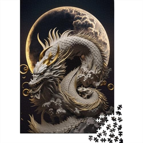 300-teiliges Puzzle für Erwachsene, Brave Dragon, quadratisches Puzzle für Erwachsene, Holzpuzzle, Puzzle, praktisches Spiel, 300 Teile (40 x 28 cm) von BaoFFF