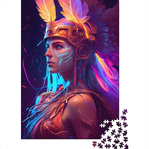 300-teiliges Puzzle für Erwachsene, Neon Athena, quadratische Puzzles für Erwachsene und Holzpuzzle, Lernspiel, 300 Teile (40 x 28 cm) von BaoFFF