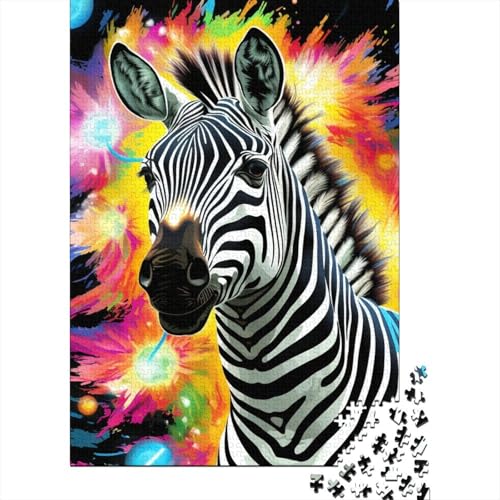 300-teiliges Puzzle für Erwachsene | Bunte Zebra-Puzzles | Puzzle 300 Teile für Erwachsene, Geschenke 300 Teile (40 x 28 cm) von BaoFFF