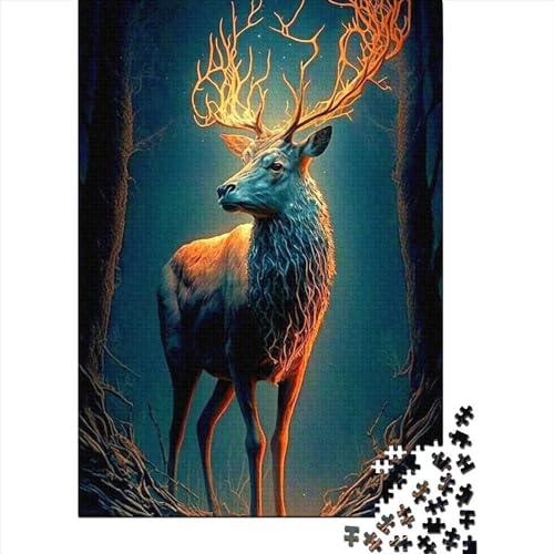 300-teiliges Puzzle für Erwachsene mit Hirschmotiv, Holzpuzzle, Puzzle für Erwachsene, Puzzle für Erwachsene, Lernspiel, Herausforderungsspielzeug, 300 Stück (40 x 28 cm) von BaoFFF