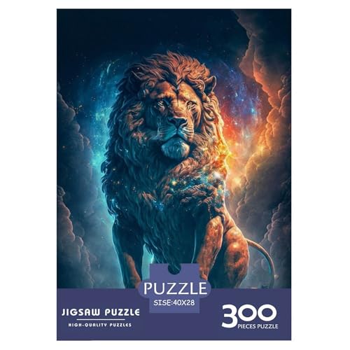 300-teiliges Puzzle mit Tierkunst-Löwenmotiv, Puzzle für Erwachsene und Teenager, Holzpuzzle, Puzzle für Erwachsene, Lernspiel, Herausforderungsspielzeug, 300 Stück (40 x 28 cm) von BaoFFF