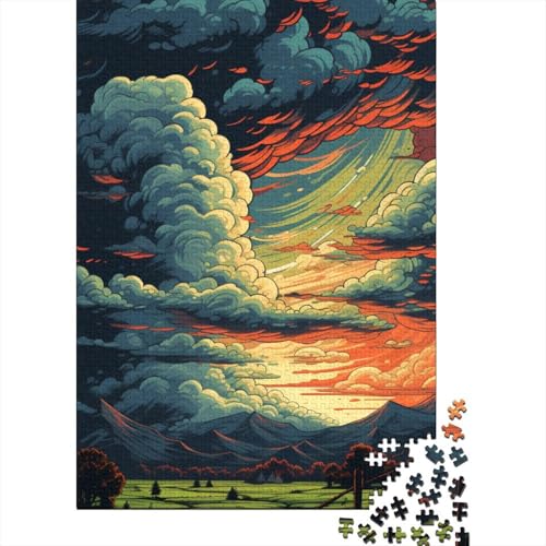 300-teiliges Puzzle mit Wolkengemälde, Puzzle für Erwachsene, ab 14 Jahren, 300 Teile (40 x 28 cm) von BaoFFF