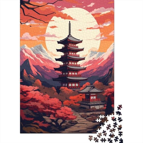 300-teiliges Puzzle mit japanischen Tempeln für Erwachsene und Teenager, Lernspielzeug aus Holz, 300 Teile (40 x 28 cm) von BaoFFF