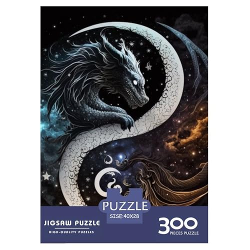 300-teiliges Yin-Yang-Kunst-Puzzle für Erwachsene, schwierige Puzzles, Holzpuzzles, Lernspiel für Erwachsene Teenager, 300 Stück (40 x 28 cm) von BaoFFF