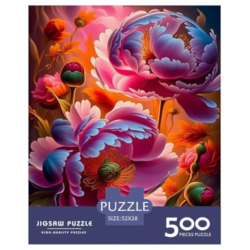 500-teiliges Art Flowers-Puzzle für Erwachsene und Teenager. Nachhaltiges Puzzle für Erwachsene | Spiele 500 Teile (52 x 38 cm) von BaoFFF