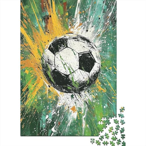 500-teiliges Fußball-Sport-Puzzle für Erwachsene, Holzpuzzle für Erwachsene, Lernspiel, Herausforderungsspielzeug, 500 Stück (52 x 38 cm) von BaoFFF