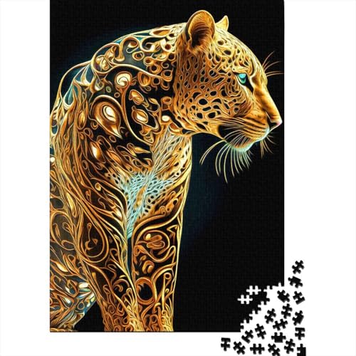 500-teiliges Jaguar-4-Puzzle für Erwachsene Teenager, Holzpuzzle für Erwachsene, für Familienspaß und Spieleabende, Thanksgiving-Geschenke, 500 Teile (52 x 38 cm) von BaoFFF