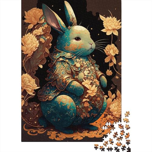 500-teiliges Kaninchen-Puzzle für Erwachsene, Holzpuzzle, Lernspiel für Erwachsene Teenager, 500 Stück (52 x 38 cm) von BaoFFF