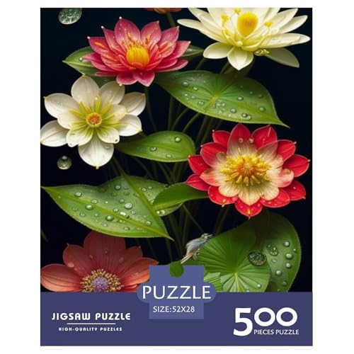 500-teiliges Kunst-Blumen-Puzzle, Holzpuzzle für Erwachsene, Puzzle für Erwachsene, 500 Teile (52 x 38 cm) von BaoFFF