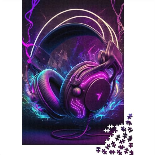 500-teiliges Puzzle, Live-Musik, Neon3, Puzzle, Holzpuzzle, Familienaktivitätsgeschenke, 500 Stück (52 x 38 cm) von BaoFFF