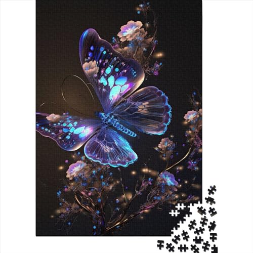 500-teiliges Puzzle, Schmetterling, bunt, 3 kreative quadratische Puzzles für Erwachsene und Holzpuzzles, Spielzeug, Denkspiel, 500 Teile (52 x 38 cm) von BaoFFF