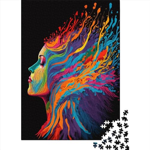 500-teiliges Puzzle, psychedelische Frauen, Puzzles für Holzpuzzles, Lernspiel für Erwachsene, 500 Teile (52 x 38 cm) von BaoFFF