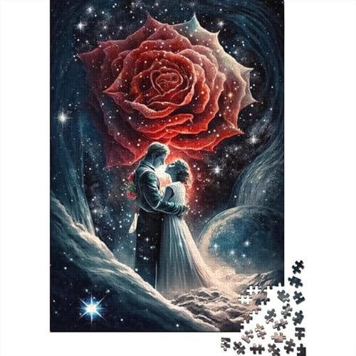 500-teiliges Puzzle „Cosmic Rose“ für Erwachsene und Teenager, Lernspielzeug aus Holz, 500 Teile (52 x 38 cm) von BaoFFF