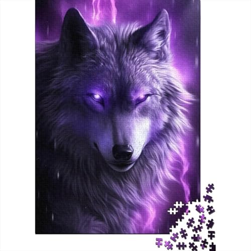 500-teiliges Puzzle „Cosmic Wolf“ für Erwachsene, Puzzle für Erwachsene und Jugendliche ab 12 Jahren, 500 Teile (52 x 38 cm) von BaoFFF