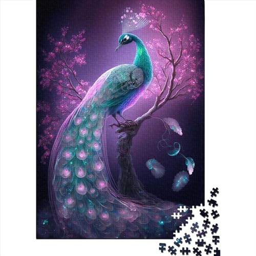 500-teiliges Puzzle „Magnificent Peacock“1 Puzzles für Erwachsene, Holzpuzzles, Lernspiele für Erwachsene und 500 Teile (52 x 38 cm) von BaoFFF