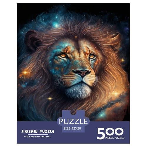 500-teiliges Puzzle mit Tierkunst-Löwen-Motiv, Puzzle für Erwachsene, Puzzle für Erwachsene, Puzzle für Erwachsene, Teenager, 500 Teile (52 x 38 cm) von BaoFFF