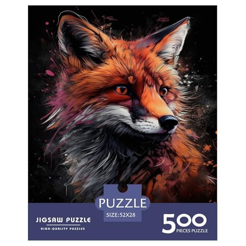 500-teiliges Puzzle mit Tiermotiv, Fuchs, für Erwachsene, Holzpuzzle, Puzzle, 500 Stück (52 x 38 cm) von BaoFFF