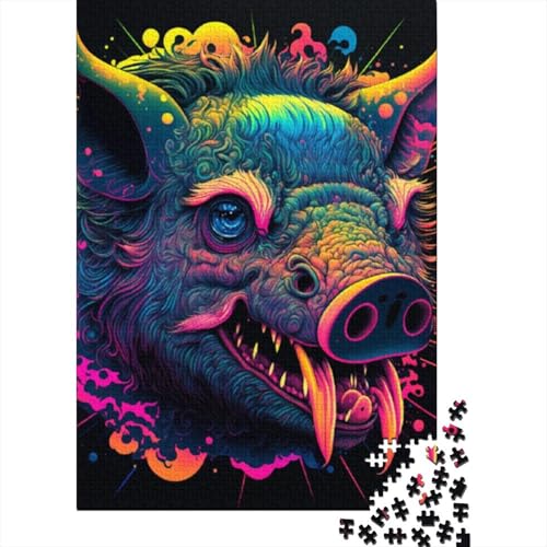 500-teiliges Puzzle mit Tierschweinen für Erwachsene, Puzzles, Lernspielzeug, 500 Stück (52 x 38 cm) von BaoFFF