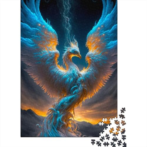 500-teiliges Puzzle mit Vogel Phönix für Erwachsene und Teenager, Holzpuzzle, Geschenke für Heiligabend, 500 Teile (52 x 38 cm) von BaoFFF