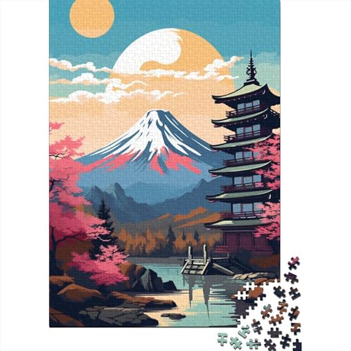 500-teiliges Puzzle mit dem Berg Fuji, Japan, für Erwachsene, Puzzle, Puzzle für Erwachsene, ab 14 Jahren, 500 Teile (52 x 38 cm) von BaoFFF