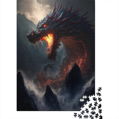 500-teiliges Puzzle mit fliegendem Drachen und Galaxie-Kunstmotiv, für Erwachsene und Teenager, Lernspielzeug aus Holz, 500 Teile (52 x 38 cm) von BaoFFF