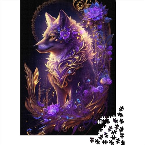 500-teiliges Puzzle mit kosmischem weißem Fuchs für Erwachsene, Puzzle, Lernspiel, Herausforderungsspielzeug, 500 Stück (52 x 38 cm) von BaoFFF