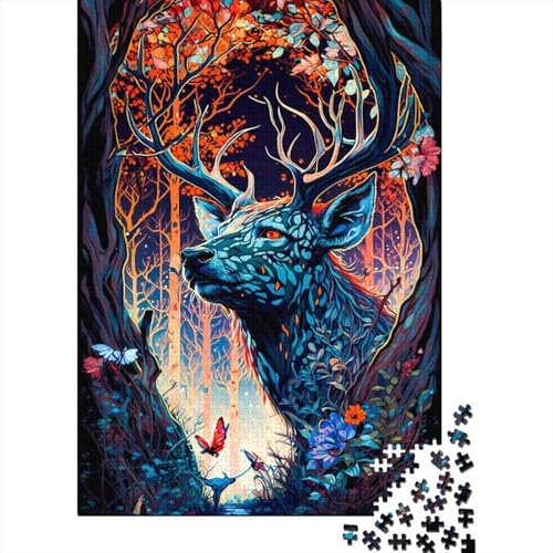 500-teiliges Puzzlespiel „Deer Enchanted Place“, Puzzle für Erwachsene, Holzpuzzle, Lernspiel, Herausforderungsspielzeug, 500 Stück (52 x 38 cm) von BaoFFF