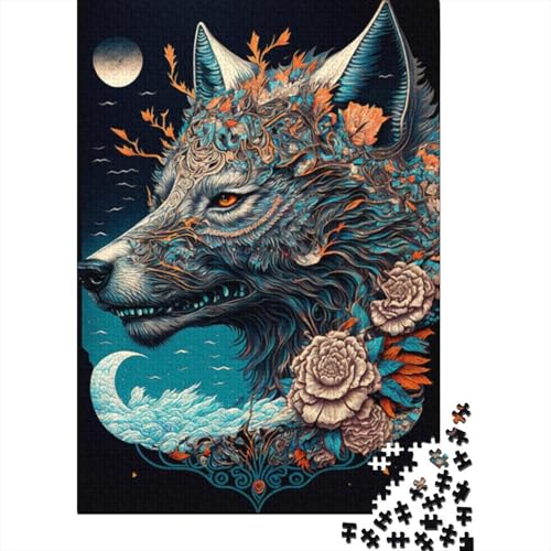 500-teiliges Tier-Wolf-Puzzle für Erwachsene und Teenager, Lernspielzeug aus Holz, 500 Teile (52 x 38 cm) von BaoFFF