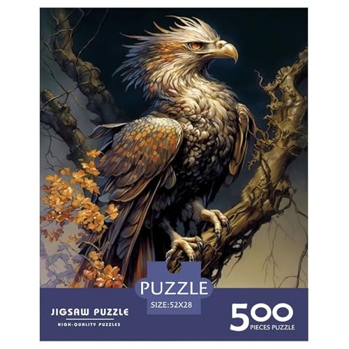 500-teiliges Tierkunst-Vogel-Puzzle für Erwachsene, Holzpuzzle, Lernspiel, Herausforderungsspielzeug, 500 Stück (52 x 38 cm) von BaoFFF