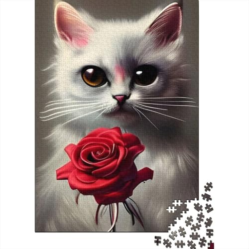 Animal Art Cat 1000-teiliges Puzzle | Puzzle | Nachhaltiges Puzzle für Erwachsene | Premium-Puzzle 100% Holz | Lustige Spiele 1000 Teile (75 x 50 cm) von BaoFFF