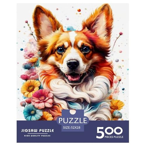 Animal Art Hundepuzzle 500 Teile, Holzpuzzle, Puzzle für Erwachsene und Jugendliche ab 12 Jahren, 500 Teile (52 x 38 cm) von BaoFFF