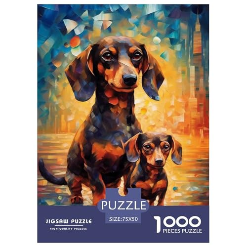 Animal Art Hundepuzzle für Erwachsene und Jugendliche, 1000 Teile, Puzzle für Teenager, Geschenke, Spielspielzeug für Erwachsene, 1000 Teile (75 x 50 cm) von BaoFFF