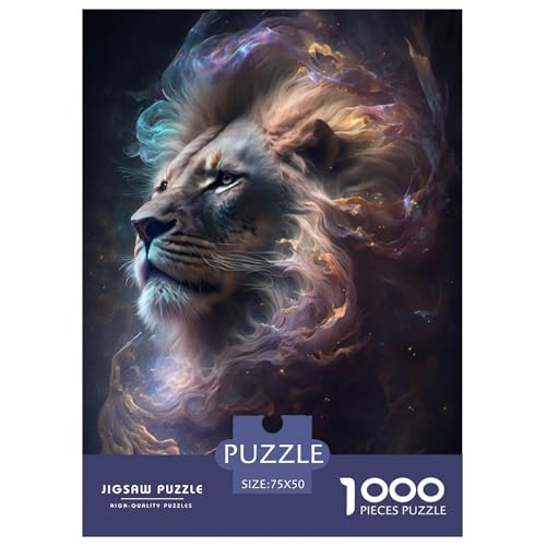 Animal Art Löwen-Puzzle, 1000 Teile, Puzzle für Erwachsene, Puzzle für Erwachsene und Jugendliche ab 12 Jahren, 1000 Teile (75 x 50 cm) von BaoFFF