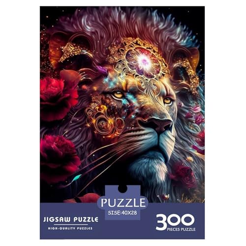 Animal Art Löwen-Puzzle, 300 Teile, Holzpuzzle für Erwachsene und Teenager, Stressabbau-Spielzeug, 300 Teile (40 x 28 cm) von BaoFFF