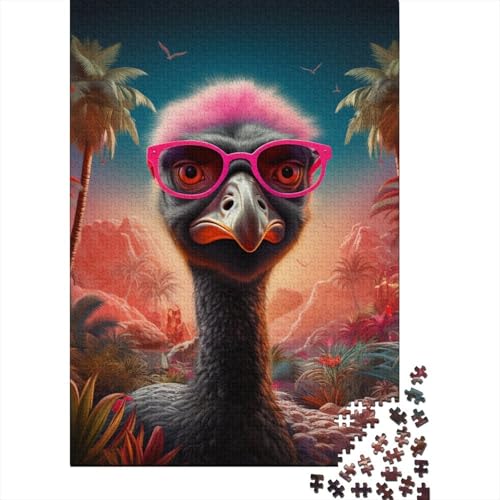 Animal Art Strauß 500-teiliges Puzzle | Puzzle | Nachhaltiges Puzzle für Erwachsene | Premium-Puzzle 100% Holz | Lustige Spiele 500 Teile (52 x 38 cm) von BaoFFF