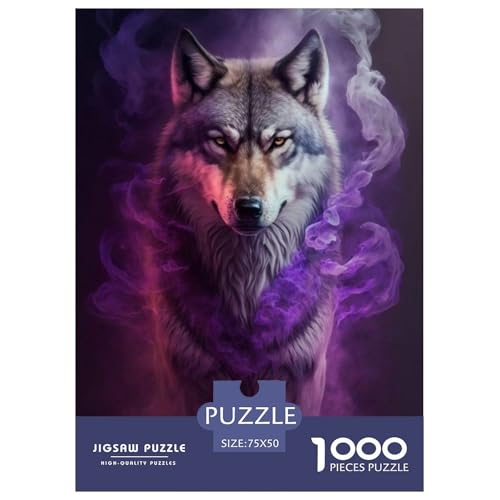 Animal Art Wolf-Puzzle für Erwachsene und Jugendliche, 1000 Teile, Puzzle für Erwachsene, für Familienspaß und Spieleabend, 1000 Teile (75 x 50 cm) von BaoFFF